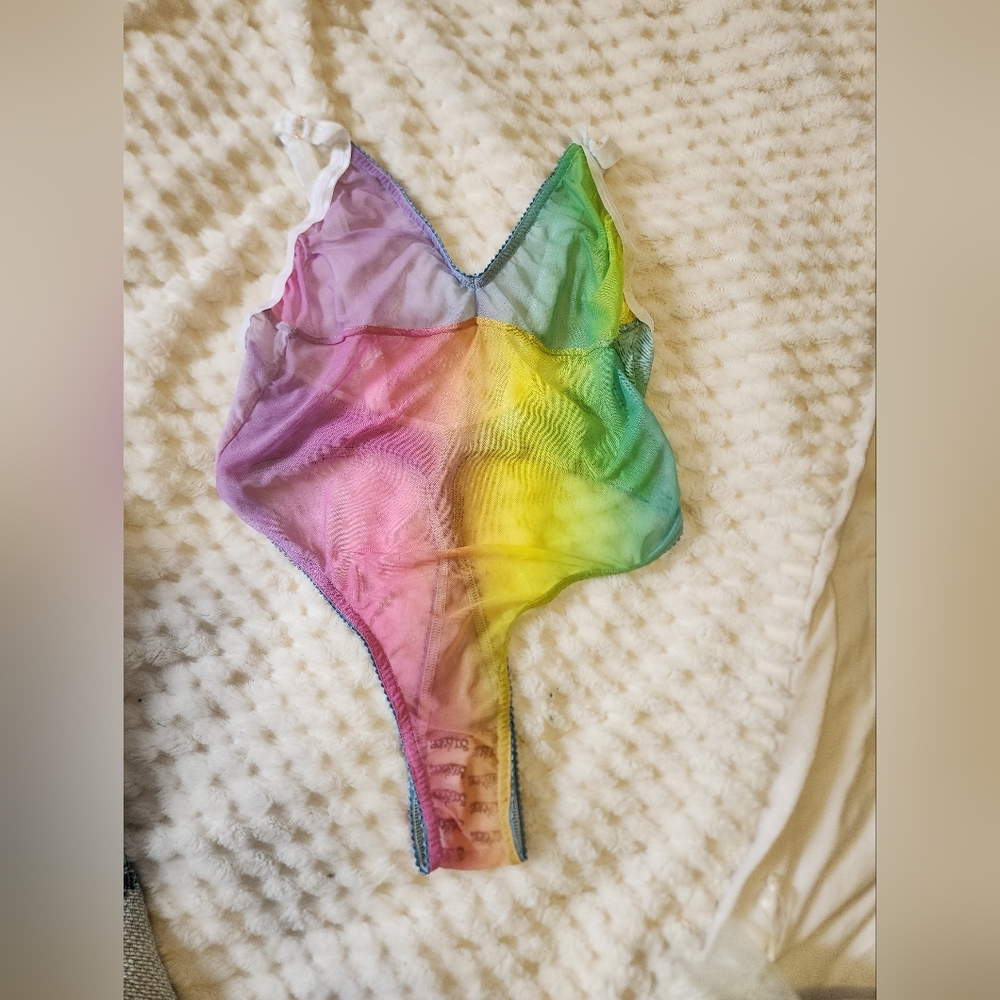 Solstice Intimates Rainbow Sheer Mesh Bodysuit